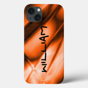 Mala difícil do iPhone colorido laranja personaliz