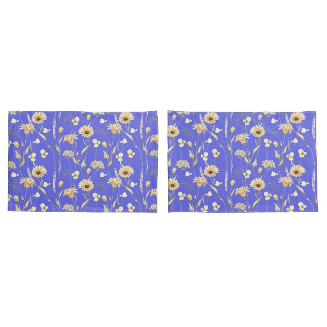 Mala impressão azul-travesseiro do campo de campo  (Verso - conjunto)