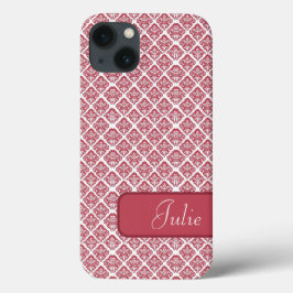Mala iPad de Damasco Vermelho Personalizado