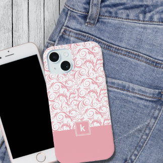 Mala iPhone 14 do Monograma de Cor damasco Rosa Es