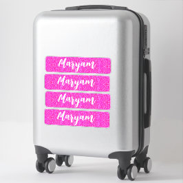 Mala Personalizada Rosa Feminina, Adesivos de Mala