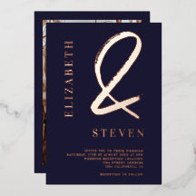 Mala rosa de ouro moderno e nomes foto casamento