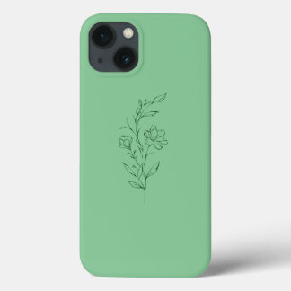 Mala verde da Flor para iPhone 13