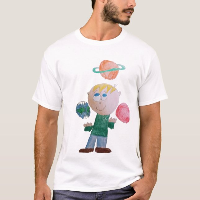 Malabarizando Planetas Tripulantes T-Shirt (Frente)