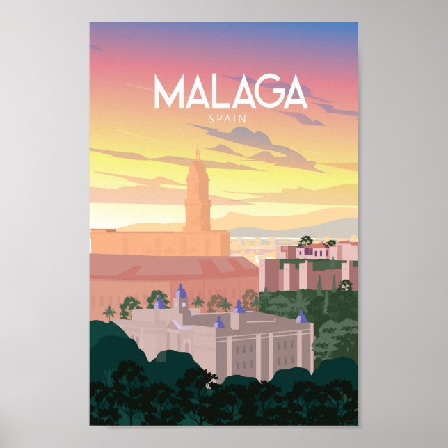 Malaga Spain  travel poster  (Frente)