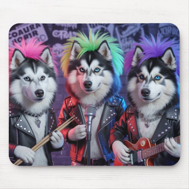 Malamute Punk Rockers Mousepad (Frente)
