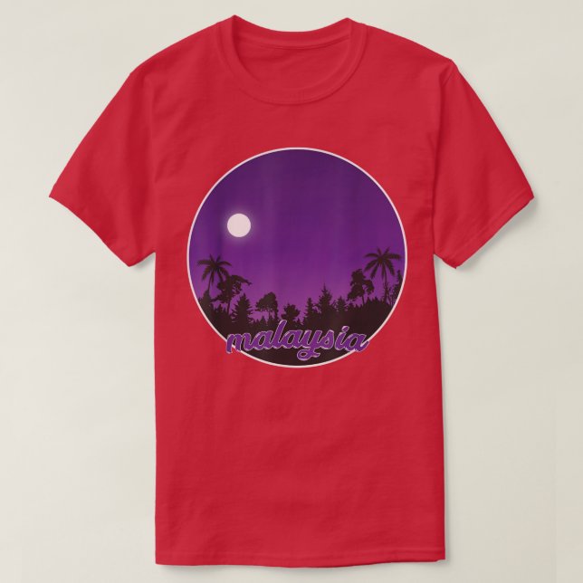 malásia pela noite com Palms T-Shirt (Frente do Design)