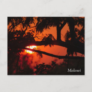 Malawi, cartão postal do pôr do sol na África