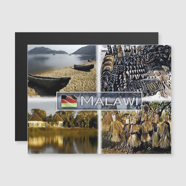 Malawi - lago Malawi - Artesanato - Mosaico - (Frente/Verso)