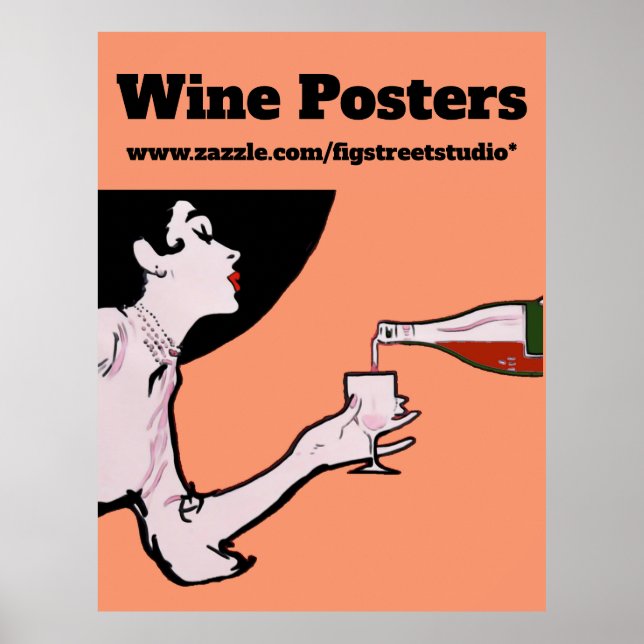 Malbec Wine Vintage Lady Posters (Frente)
