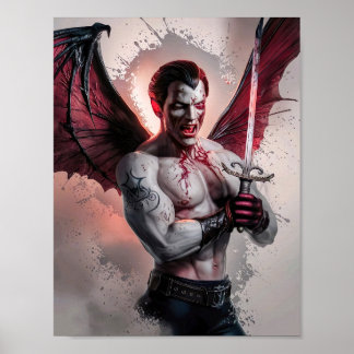 Maldito e bonito Vampiro Guerreiro Poster Art