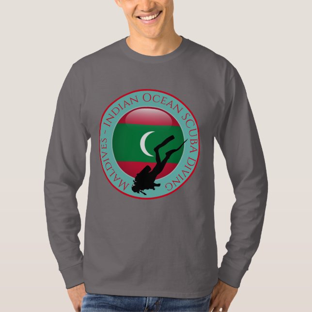 Maldivas SCUBA merging T-shirt (Frente)