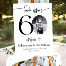 Male 60th Birthday Welcome Sign, Look Who's 60 Bir