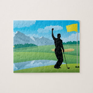 Male Golfer Design Jigsee Quebra-cabeça
