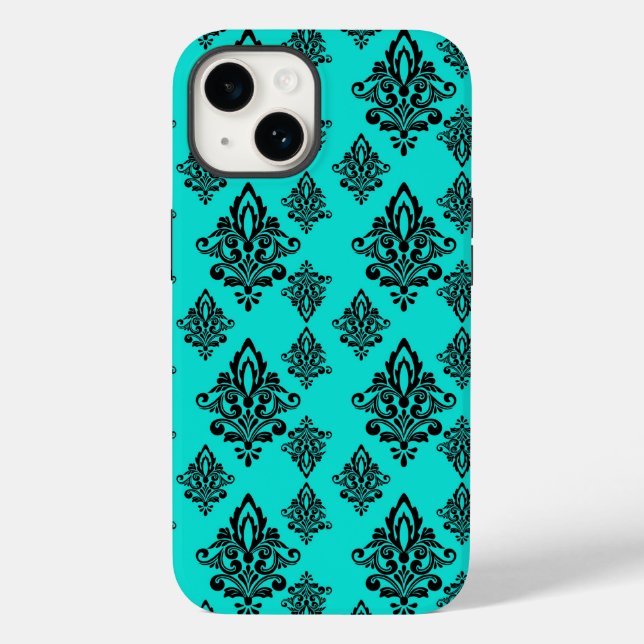 Maleta Damask Iphone - Teal Escuro (Verso)