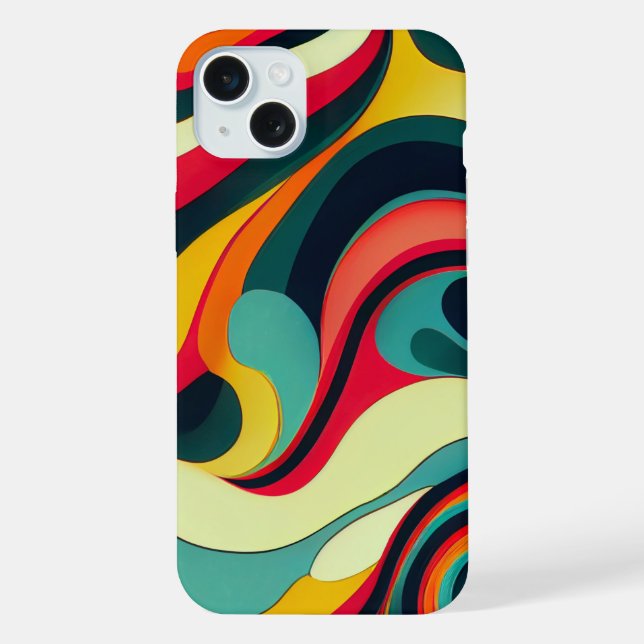 Maleta de iPhone 15 Plus Retro Divertido. (Verso)