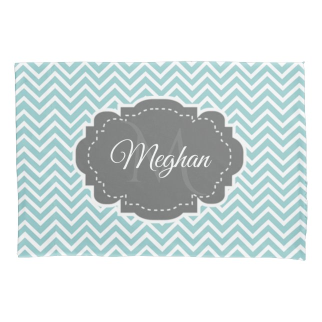 Maleta Personalizada Teal Chevron (Frente)