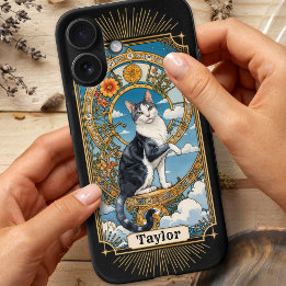Maleta Tuxedo Cat Tarot Card Personalizada iPhone