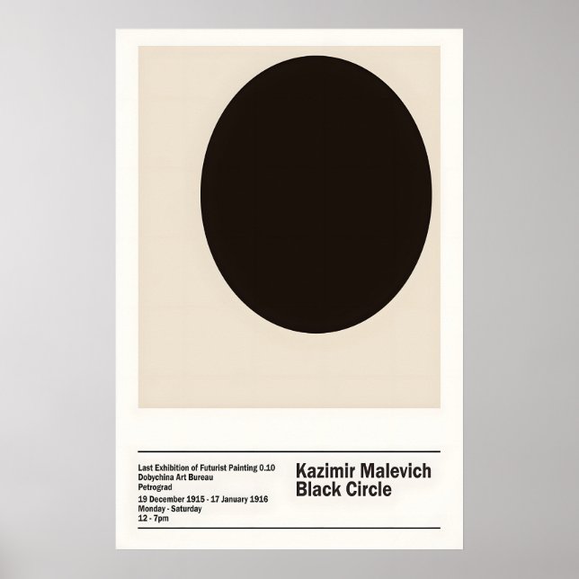 Malevich Círculo Preto Impressão Artística Suprema (Frente)