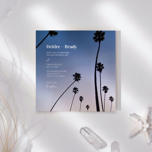 Malibu Palm Trees ・ Convite De Casamento ・ Boho Bl (Criador carregado)