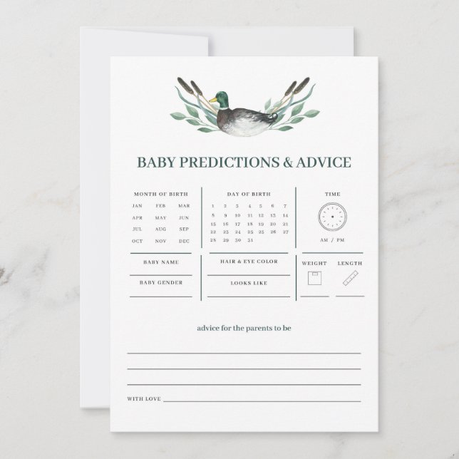 Mallard Duck Baby Predictions and Advice Game (Frente)