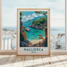 Mallorca Travel Poster Espanha Wall Art