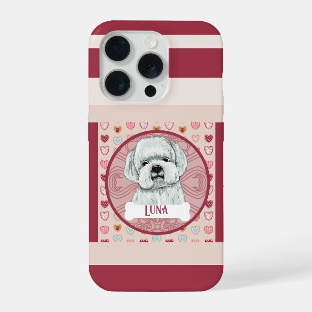 Maltese + name Valentine Heart iPhone 11 Pro Case  (Verso)