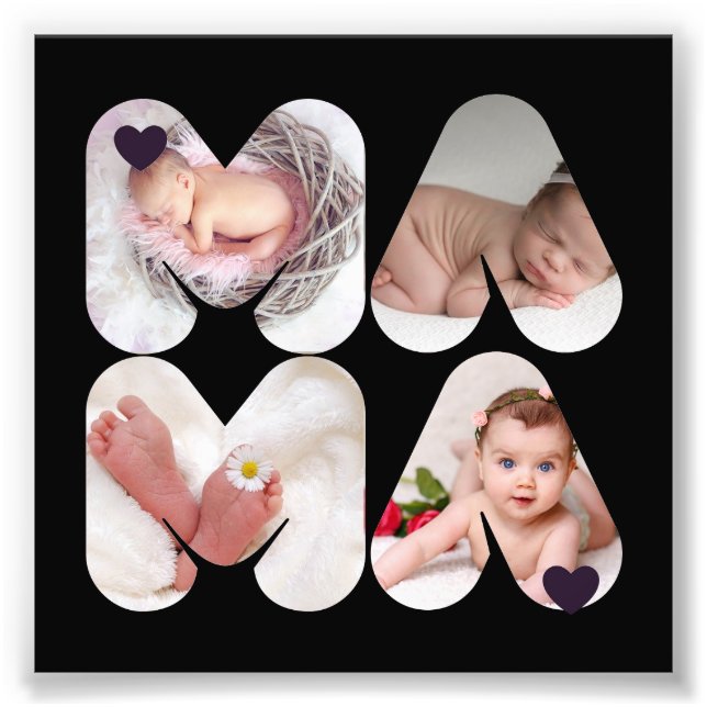 Mama 4 x Oferta de Colagem de Fotos para Mães, Mãe (Frente)