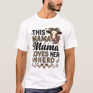 Mama Ama Seu Rebanho Camisa Vintage Vaca Mãe Desig
