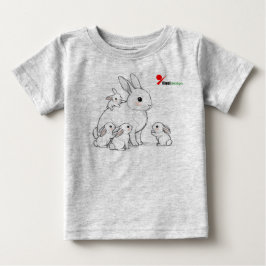 Mama Bunny & Bebês Camiseta de Bebê