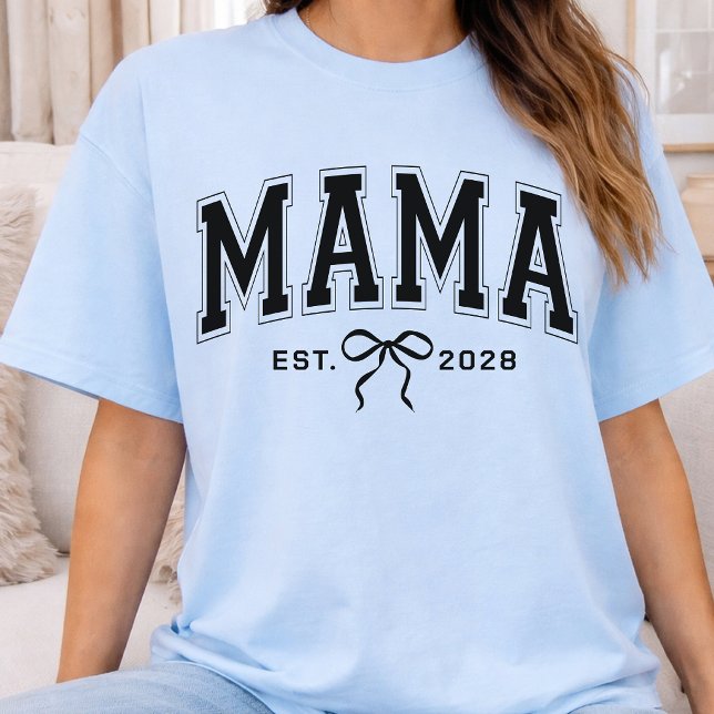 Mama | Camisa Personalizada de Revelação de Gravid (pregnancy announcement mama shirt, baby reveal mom shirt gift, first mothers day mom shirt)