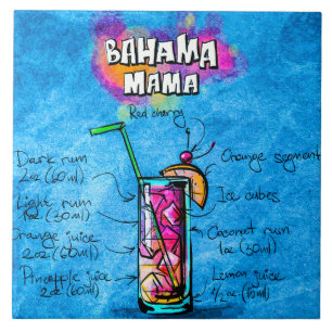 Mama Cocktail de Bahama 6" x 6" azulejo cerâmico