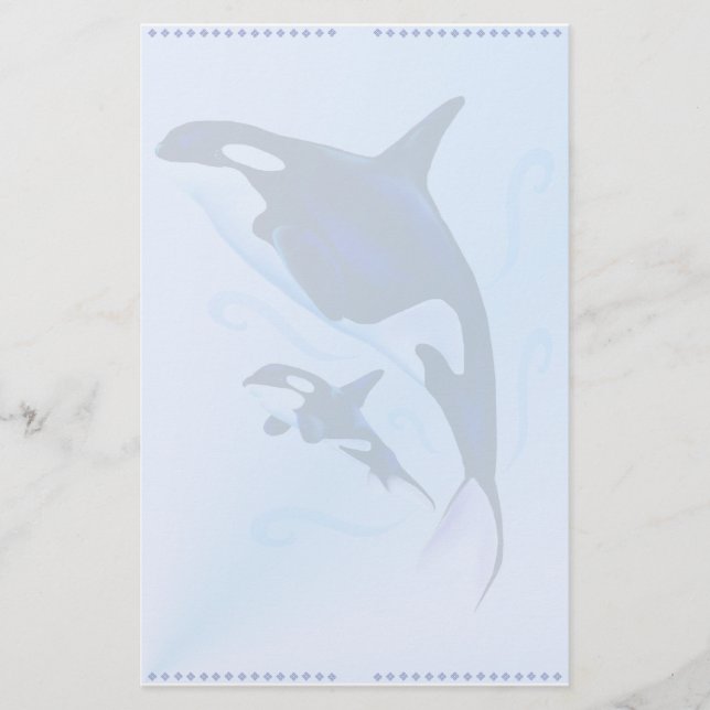 Mamã da orca e artigos de papelaria do bebê (Frente)