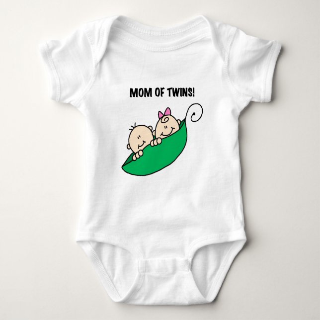 Mamã das Gêmeo-Ervilhas no camiseta e nos (Frente)
