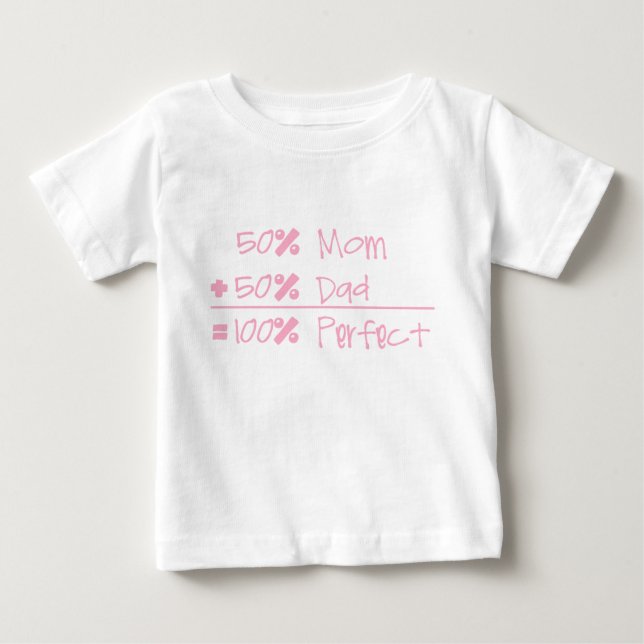 Mamã de 50% + Pai de 50% = t-shirt infantil (Frente)