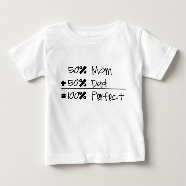 Mamã de 50% + Pai de 50% = t-shirt infantil (Frente)