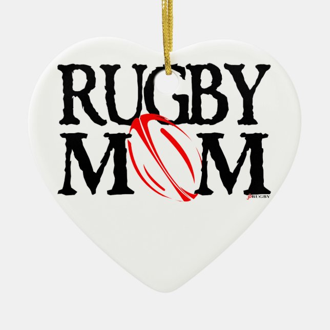 Mamã do rugby - ornamento (Frente)