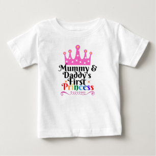 Mamã e Pai Princesa Princesa Bebê Camisa 6 meses