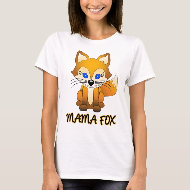Mama Fox - t-shirt da família do Fox (Frente)