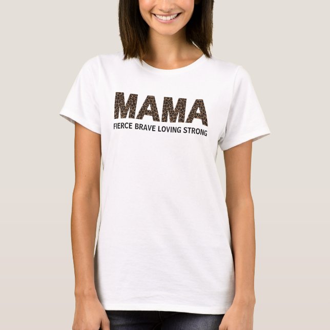 Mama Leopard Imprimir Texto Personalizado T-shirt  (Frente)