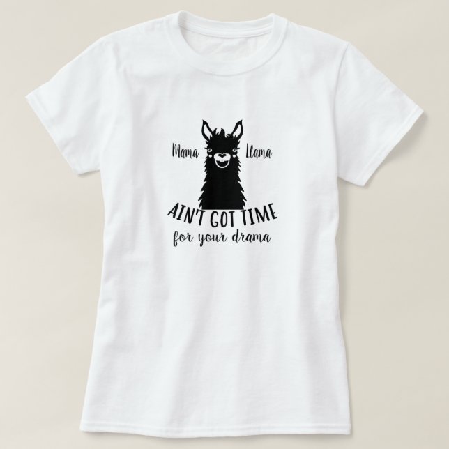 Mama Llama Sem Camisa De Drama (Frente do Design)