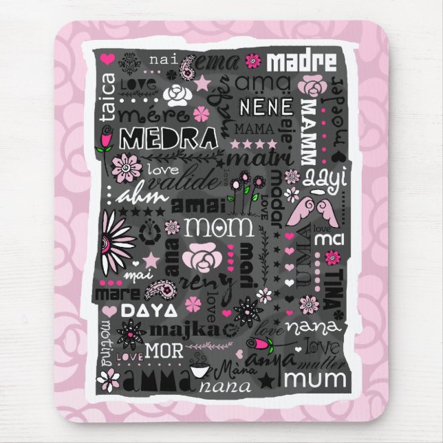 MAMÃ NAS LÍNGUAS DIFERENTES MOUSEPAD (Frente)