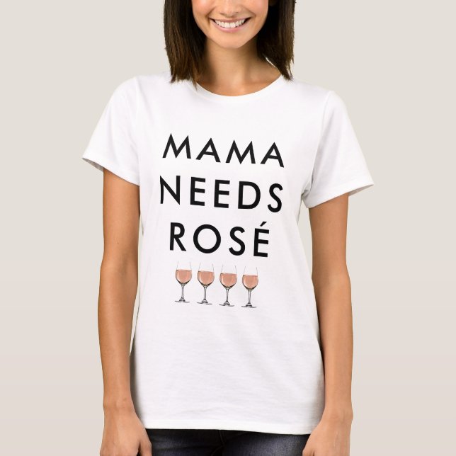 Mama Necessidade Rosé Maternidade T-shirt (Frente)