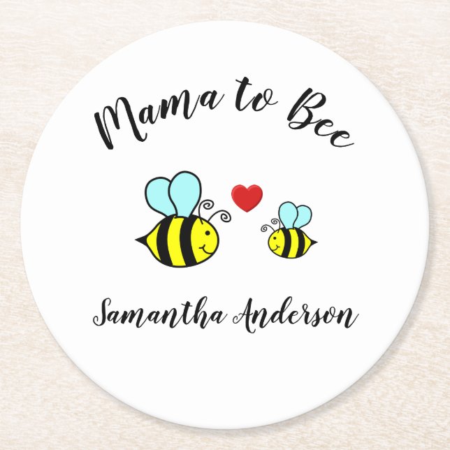 Mama to Bee - Porta-copos de papel (Frente)