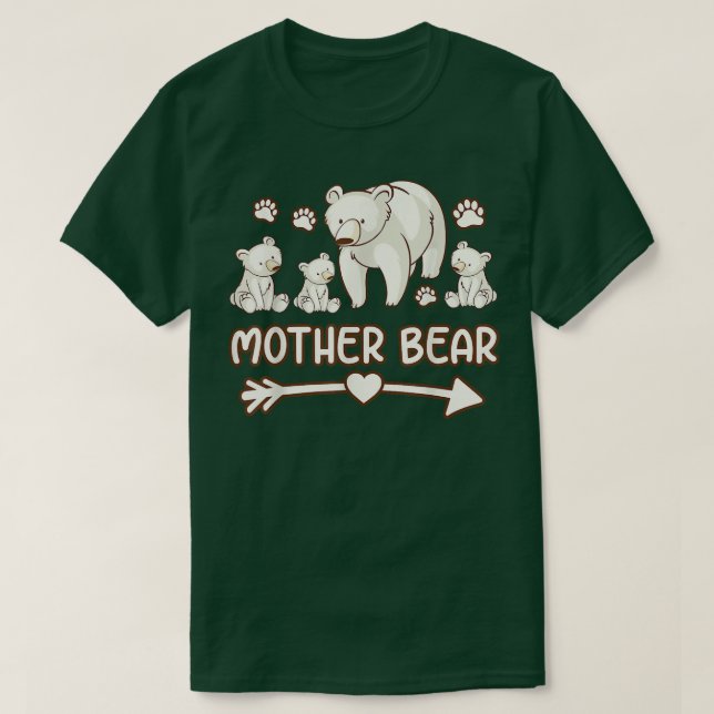 mamã urso para mulheres, mamã urso 3 camisas (Frente do Design)