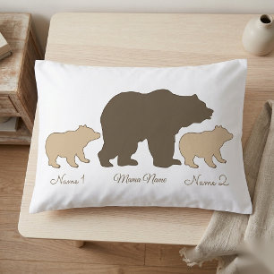 Mama Urso Personalizada Com 2 Nomes de Filhos Pres