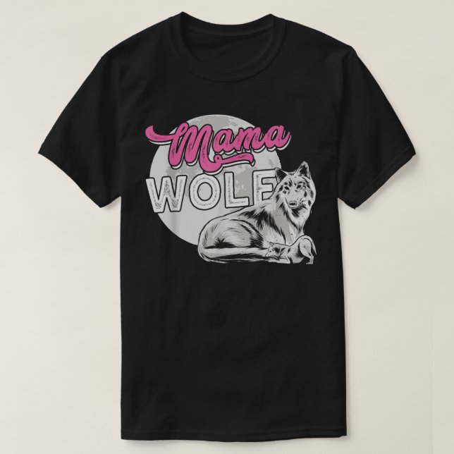Mama Wolf protege seu filho T-Shirt (Frente do Design)
