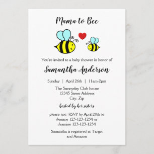 Mamãe à Bee - Convite para Chá de fraldas