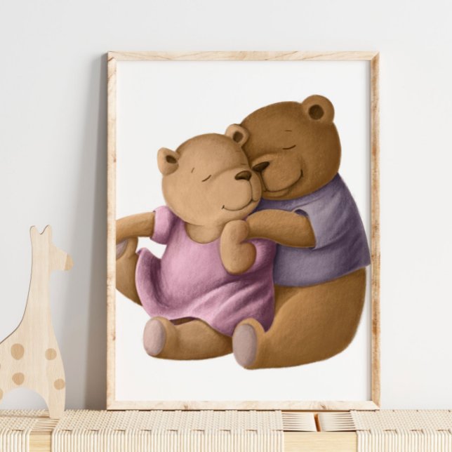 Mamãe Aquarela e Papai Urso | Impressão de Parede  (Criador carregado)