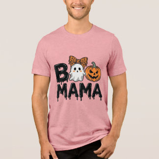 Mamãe Boo Fantasma de Halloween Camisa de Abóbora 